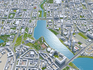 Yekaterinburg Downtown city Russia 8km 3D Model