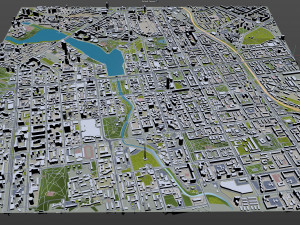 Yekaterinburg Downtown city Russia 8km 3D Model