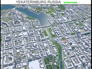 Yekaterinburg Downtown city Russia 8km Model 3D
