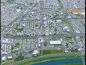 Zagreb Downtown city Croatia 8km 3D Model