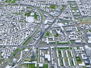 Zagreb Downtown city Croatia 8km 3D Model