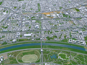 Zagreb Downtown city Croatia 8km 3D Model