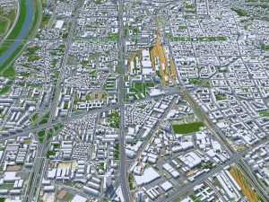 Zagreb Downtown city Croatia 8km 3D Model