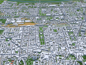 Zagreb Downtown city Croatia 8km 3D Model
