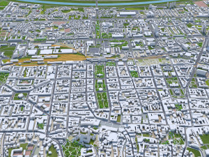 Zagreb Downtown city Croatia 8km 3D Model