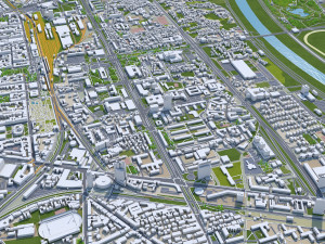 Zagreb Downtown city Croatia 8km 3D Model