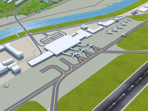 Pyongyang Sunan Airport 10km Model 3D