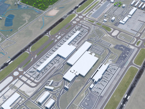 Raleigh Durham Airport 10km 3D Model