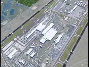 Raleigh Durham Airport 10km 3D Model