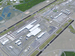 Raleigh Durham Airport 10km 3D Model