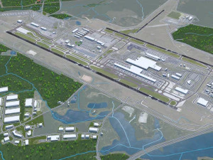 Raleigh Durham Airport 10km 3D Model