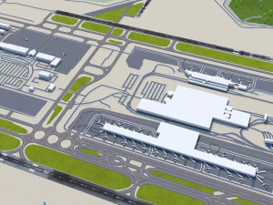 Raleigh Durham Airport 10km 3D Model