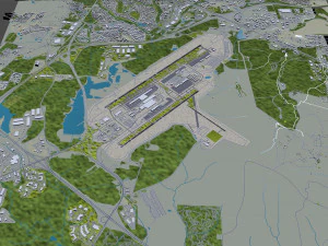 Raleigh Durham Airport 10km 3D Model