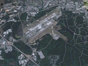 Raleigh Durham Airport 10km 3D Model