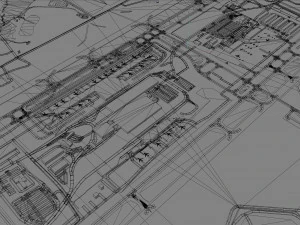 Raleigh Durham Airport 10km 3D Model
