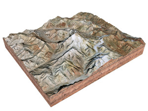 Aconcagua Mountain Argentina Terrain 3D 모델