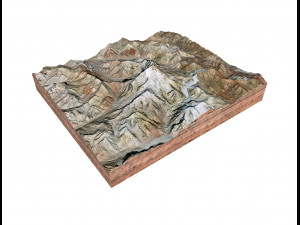 Aconcagua Mountain Argentina Terrain 3D-Modell