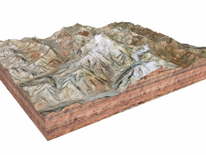 Aconcagua Mountain Argentina Terrain 3D-Modell