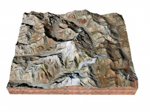 Aconcagua Mountain Argentina Terrain 3D-Modell