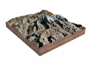 Aconcagua Mountain Argentina Terrain 3D-Modell