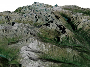 Alps Valle D Aosta Italy Terrain Modelo 3D