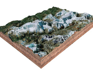Annapurna Mountain Range Nepal Terrain 3Dモデル