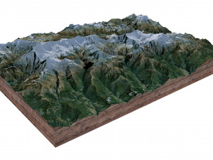 Annapurna Mountain Range Nepal Terrain 3D Model