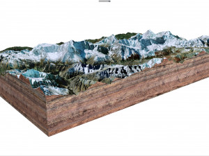 Annapurna Mountain Range Nepal Terrain 3D Model