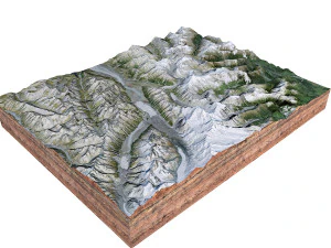 Terreno Aoraki Mount Cook Nuova Zelanda Modello 3D