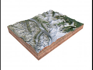 Aoraki Mount Cook New Zealand Terrain 3D मॉडल