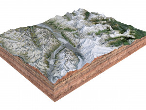 Aoraki Mount Cook New Zealand Terrain 3D मॉडल
