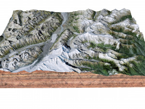 Aoraki Mount Cook New Zealand Terrain 3D मॉडल
