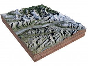 Aoraki Mount Cook New Zealand Terrain 3D मॉडल