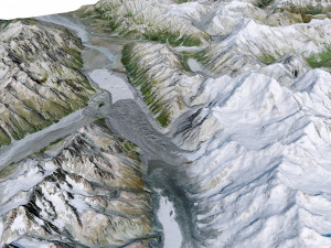 Aoraki Mount Cook New Zealand Terrain 3D मॉडल