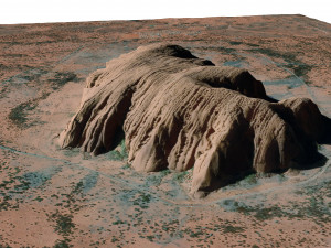 Ayers Rock Uluru Mountains Australia Terrain Modelo 3D