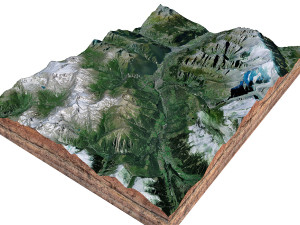 Brig Alps Switzerland Terrain  3D Model
