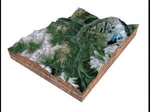 Brig Alps Switzerland Terrain 3Dモデル