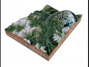 Brig Alps Switzerland Terrain 3D Model
