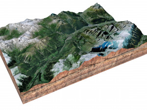 Brig Alps Switzerland Terrain 3Dモデル
