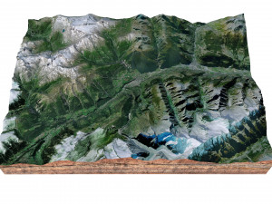 Brig Alps Switzerland Terrain 3Dモデル