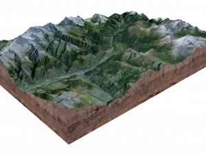 Brig Alps Switzerland Terrain 3Dモデル