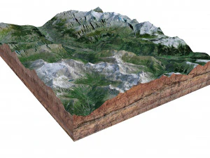 Brig Alps Switzerland Terrain 3D Model