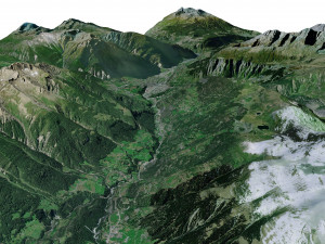 Brig Alps Switzerland Terrain 3Dモデル