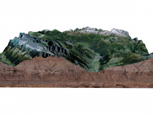 Brig Alps Switzerland Terrain 3Dモデル