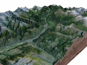 Brig Alps Switzerland Terrain 3Dモデル