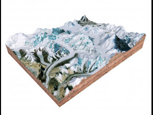 Broad Peak Mountain Pakistan Terrain 3Dモデル