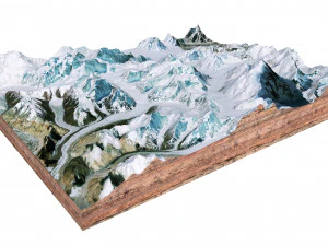Broad Peak Mountain Pakistan Terrain 3D Model