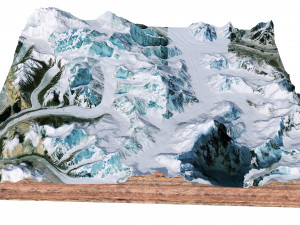 Broad Peak Mountain Pakistan Terrain 3Dモデル