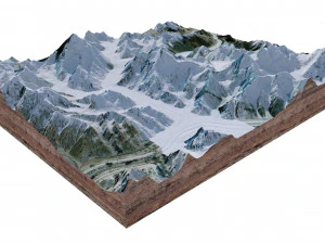 Broad Peak Mountain Pakistan Terrain 3D Model