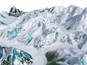 Broad Peak Mountain Pakistan Terrain 3Dモデル